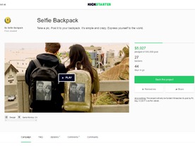 自撮りのシェアは背中で--ディスプレイ搭載バックパック「Selfie Backpack」