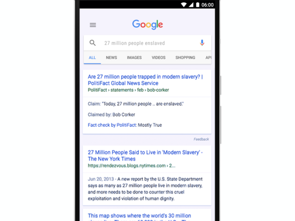 「Google検索」結果に「ファクトチェック」ラベル表示--偽ニュース対策を強化