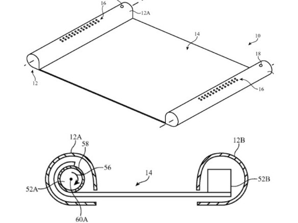 アップル、巻物のようにクルクル丸まるタブレット--特許が成立
