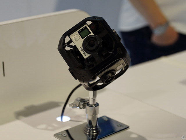 　GoProを使った360度撮影可能なカメラを展示していた。