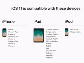 今秋リリースの「iOS 11」対象リスト発表--iPhone5/5cは対象外