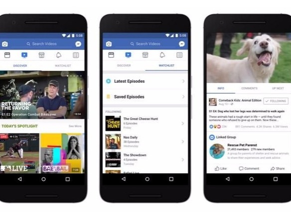 Facebook、動画視聴用の新しい「Watch」タブを発表