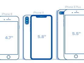 「iPhone X」と「iPhone 8/8 Plus」、3モデルのサイズの違いを図解