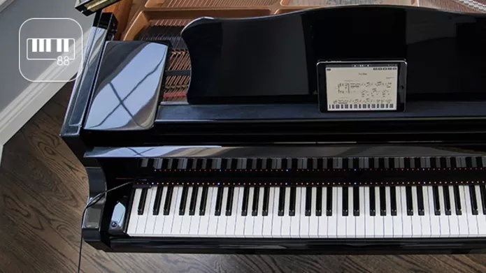 ピアノの押さえる鍵盤を光って教える「Piano Hi-Lite」--88鍵すべてを 