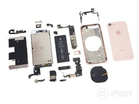 iFixit、発売当日に「iPhone 8」を分解--Qi用コイルはアップルロゴ入り