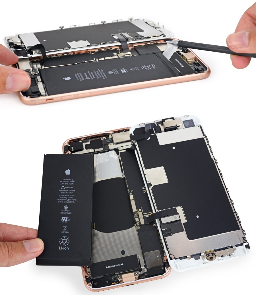 iPhone 8 Plus」はバッテリ容量が約1割減、省電力の成果？--iFixit分解 