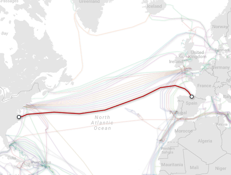 MicrosoftとFacebookの大西洋横断海底ケーブル「MAREA」