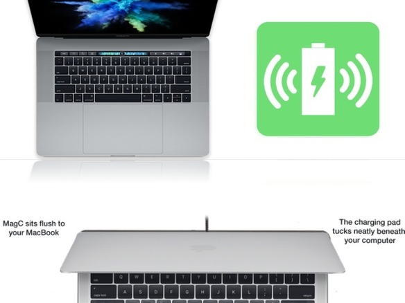 MacBook用のQiワイヤレス充電システム「MagC」--iPhone Xの充電も可能