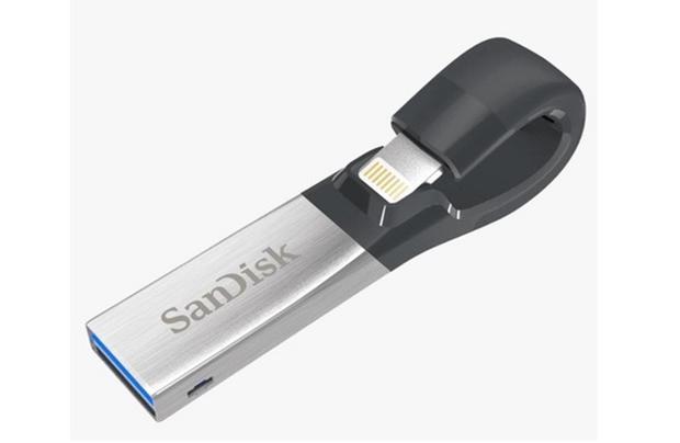 SanDisk「iXpand Flash Drive」

　iPhoneおよび「iPad」用フラッシュドライブ。筆者は写真や動画用の追加容量として、128Gバイトの同製品を使っている。また、「Mac」や「Windows」PCでこのドライブを通常の高速フラッシュドライブとして使うこともできる。
　
　価格：16Gバイトは29.99ドル（約3400円）、256Gバイトは199.99ドル（約2万2000円）