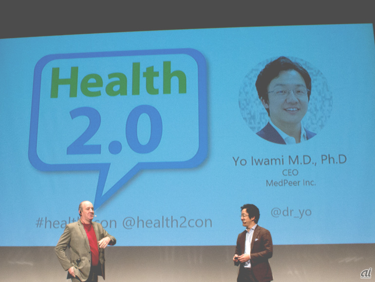 Health 2.0共同創業者のMatthew Holt氏（左）とメドピア代表の石見陽氏