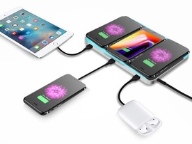 Qiで3台、USBで3台の計6台を同時充電できる「Super Wireless Charging Station」