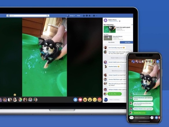 Facebook、グループで動画を同時鑑賞できる「Watch Party」機能をテスト