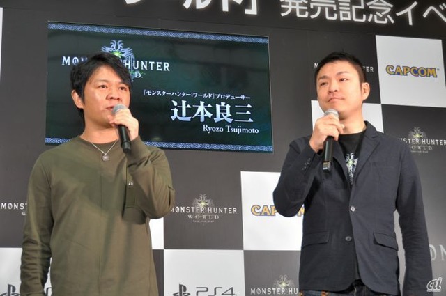 　冒頭では、本作のプロデューサーを務める辻本良三氏（左）と、ディレクターを務める徳田優也氏（右）があいさつ。午前6時40分開始の早朝イベントにもかかわらず、集まったファンに感謝の言葉を贈っていた。