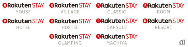 「Rakuten STAY」サブブランドロゴ一覧