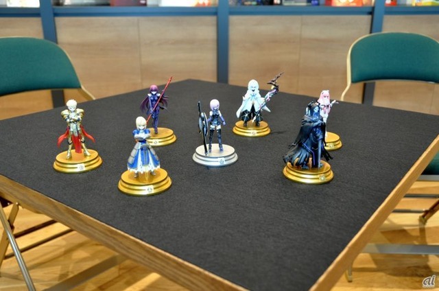 　ボードゲーム「Fate/Grand Order Duel -collection figure-」のフィギュア（開発中）も展示。
