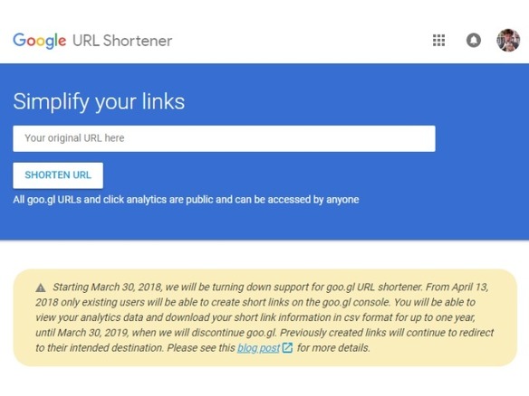 グーグル、URL短縮サービス「goo.gl」終了へ--4月13日から新規短縮が一部不能に