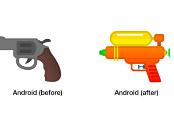拳銃の絵文字を「水鉄砲」に--グーグルに続きマイクロソフトも