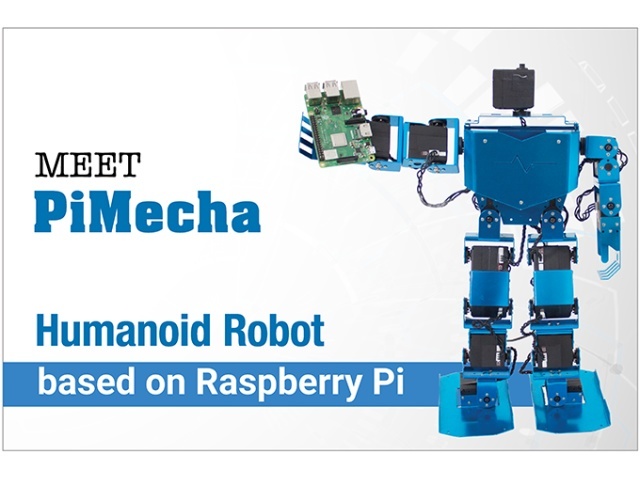 Raspberry Piが頭脳の2足歩行ロボット「PiMecha」--17自由