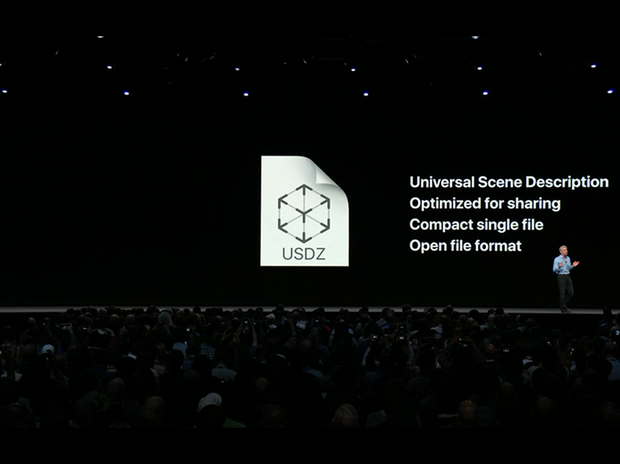 新しいファイル形式の「usdz」

　AppleはPixarとともに、「usdz」という拡張現実（AR）向けの新しいファイル形式を作成した。