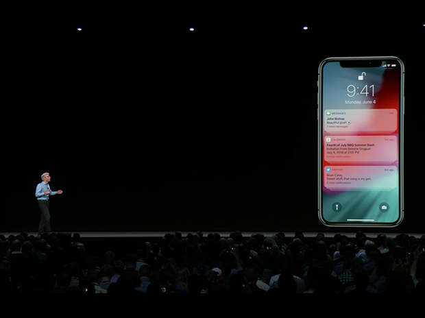 グループ通知

　iOS 12にはグループ通知の機能が追加される。ロック画面に表示される、同一アプリからの通知を1つにまとめたり、通知をカスタマイズしたりできる。
