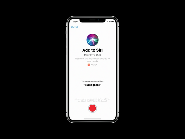 Siriのショートカット

　AppleはSiriの「ショートカット」機能を紹介するなかで、「SiriKit」にも触れた。

　SiriKitは、ユーザーが音声でアプリを操作できるように、iOSアプリをSiriと連携させたいときに利用する開発キット。デモでは、Siriに｢カギをなくした｣と話しかけると、Siriが紛失を防止するトラッカーの｢Tile｣アプリを起動してくれる様子が紹介された。