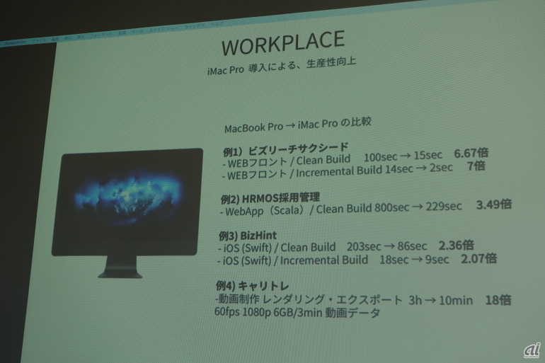 MacBook ProからiMac Proの速度比較