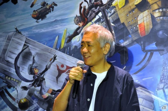 　本作の企画・原案・ゲームデザインを手がけた土田俊郎氏が登壇。意気込みを語った。