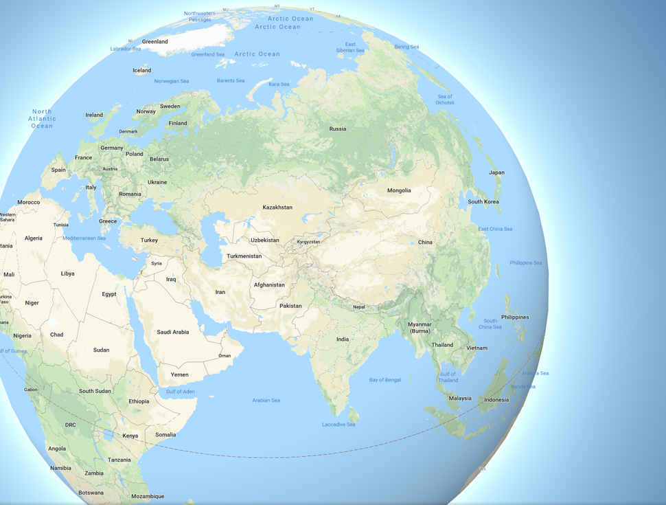 Googleマップの新しいGlobal Mode
