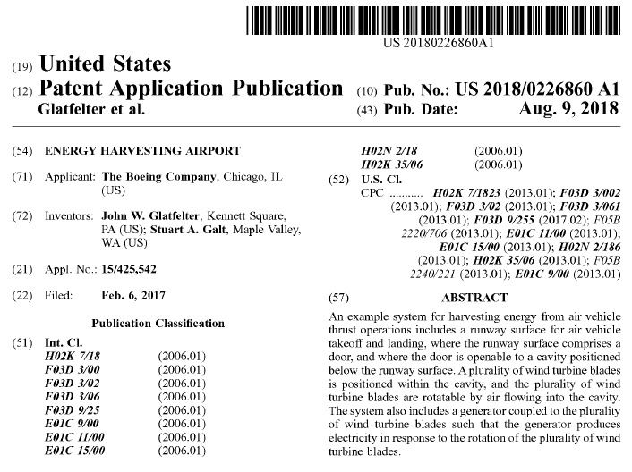 公開されたBoeingの特許（出典：USPTO）