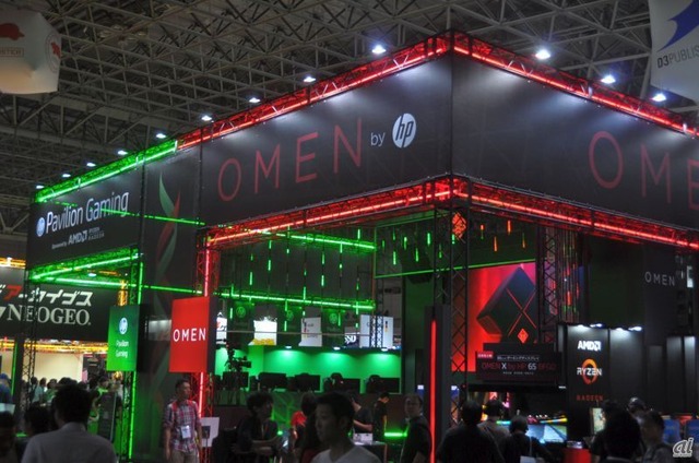 　日本HPは、ゲーミングPC「OMEN」と「Pavilion Gaming」のブランド名で出展していた。