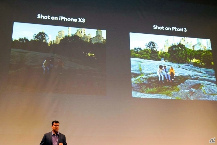 「iPhone XS」のカメラと比較した夜景の写真