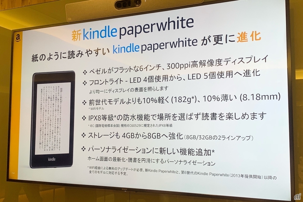 新型「Kindle Paperwhite」の特徴