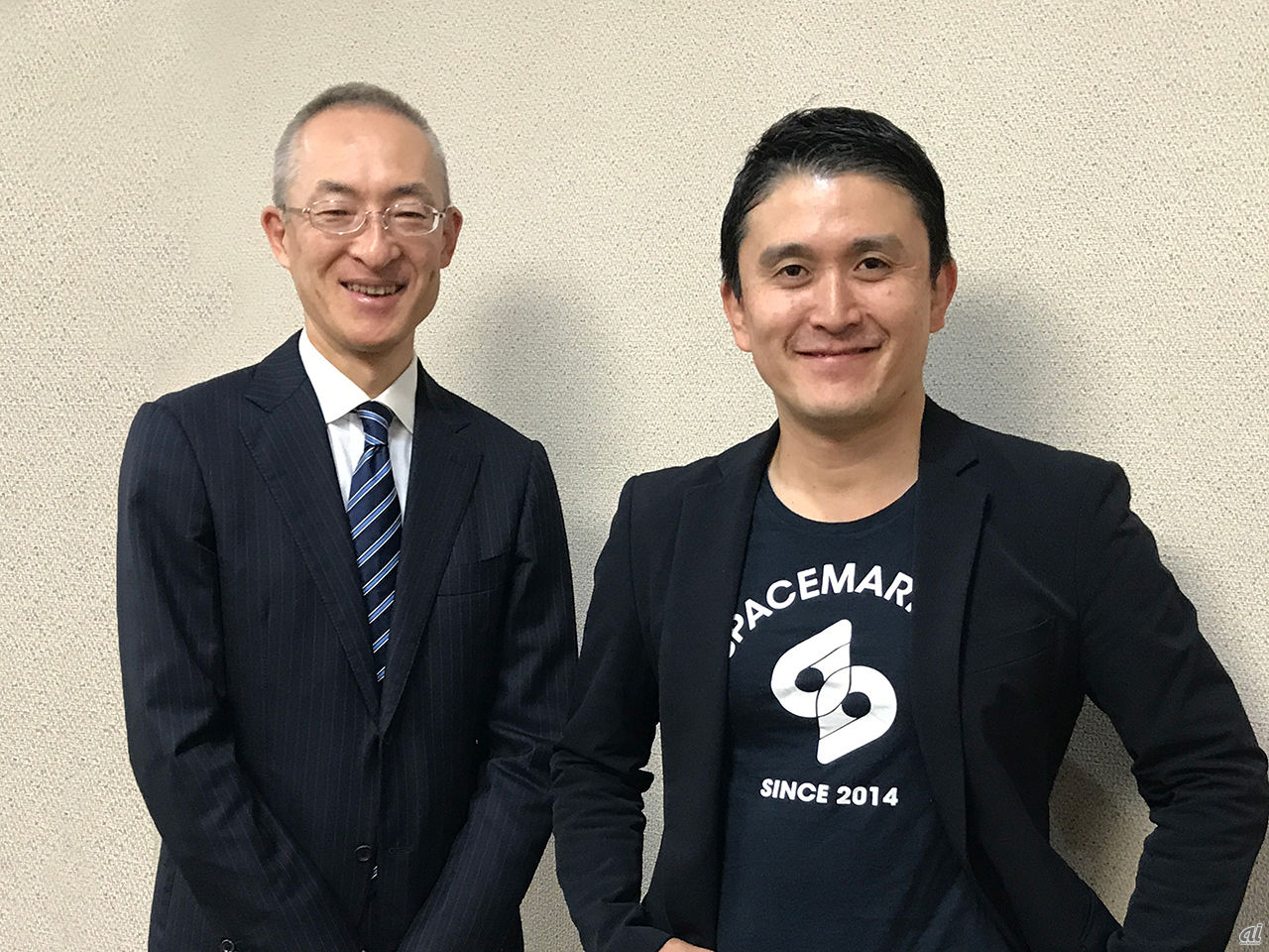 左から、東京建物 取締役常務執行役員の和泉晃氏とスペースマーケット 代表取締役の重松大輔氏