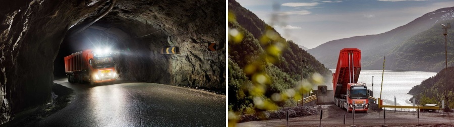 トンネルを含む5kmのルートを自律走行（出典：Volvo Trucks）