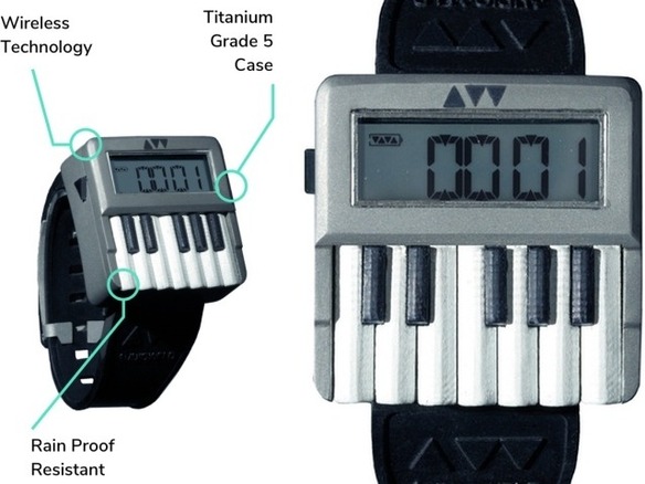 腕時計型のシンセサイザー「Synthwatch」--指で押せる1オクターブ分の鍵盤付き