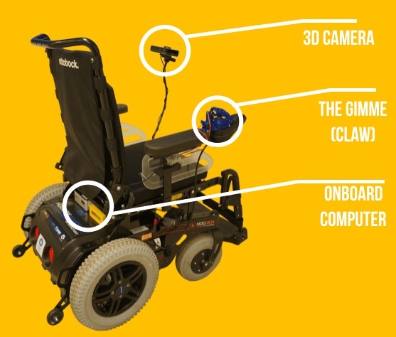 電動車いすに3Dカメラなどを装着（出典：HOOBOX Robotics）