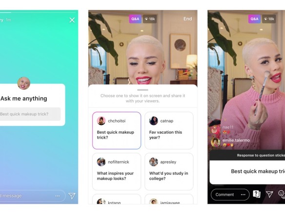 Instagram 質問スタンプがライブ動画でも使用可能に 音楽で返答 機能も追加 Cnet Japan