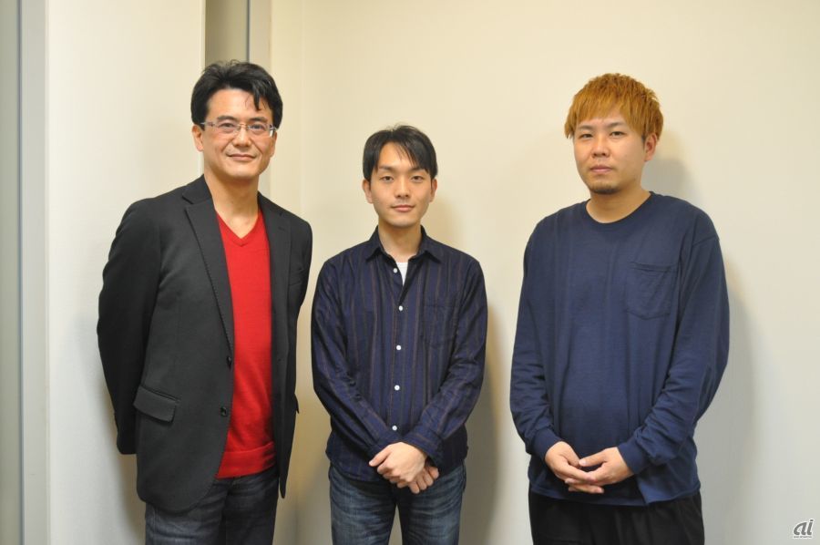 左から、技術面を担当しているソニーの倉田宜典氏、アニプレックスでSAOアリシゼーションの宣伝を担当している高階誠氏、同宣伝プロデューサーの相川和也氏