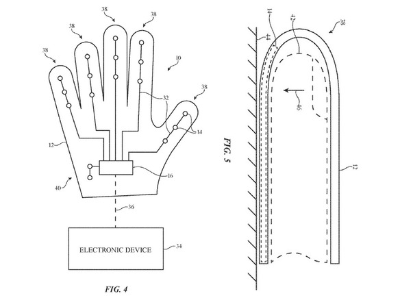 アップル、圧力センサーで指の動きを得るスマート手袋--VRグローブ向け特許を取得
