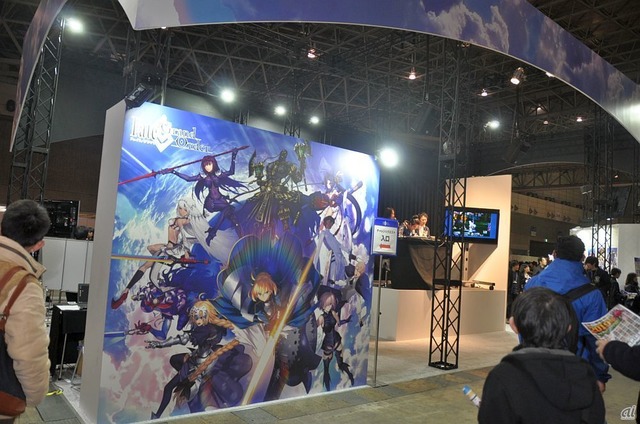 　スマホゲーム「Fate/Grand Order」ブース。展示物のほか、チャレンジクエストを実施した。