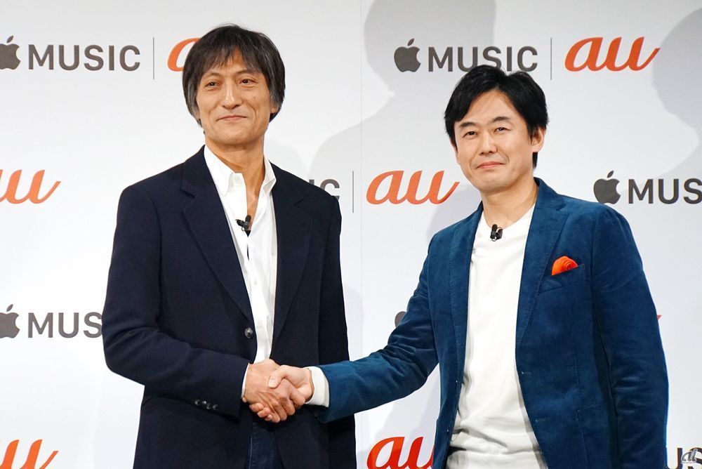 左から、Apple Music代表の服部浩氏、KDDIの松田部長