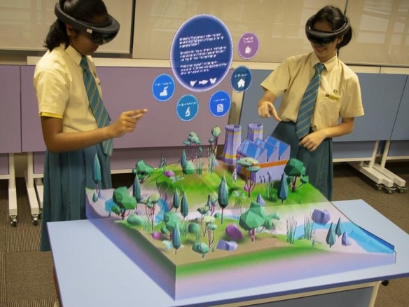 マイクロソフト「HoloLens」で原発周辺の仮想フィールドワーク--学校の活用事例