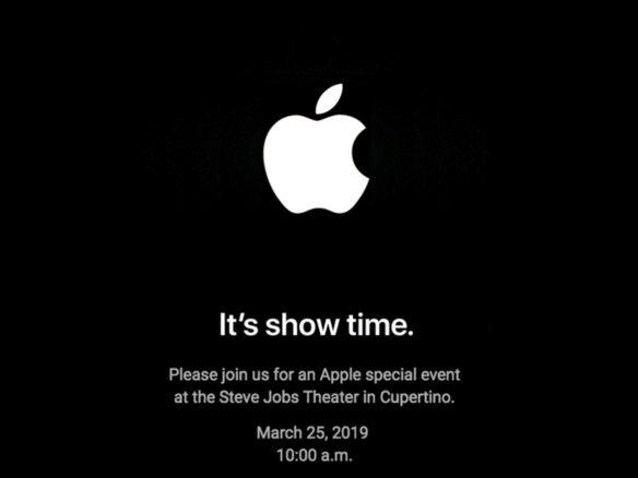 アップル、3月25日にイベント開催へ--招待状には「It's show time」