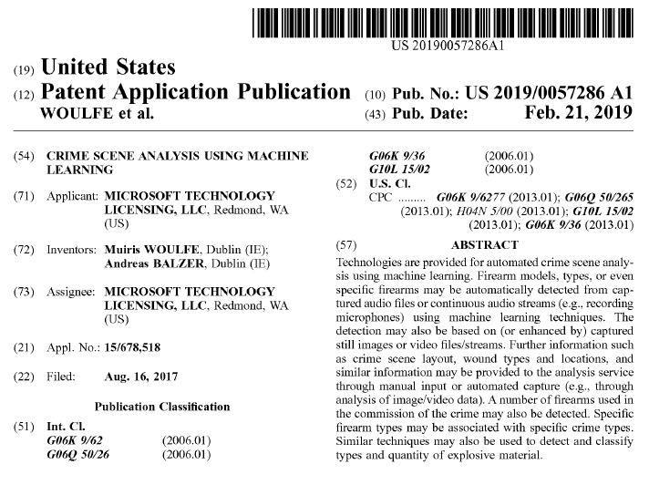 公開されたMicrosoft Technology Licensingの特許（出典：USPTO）