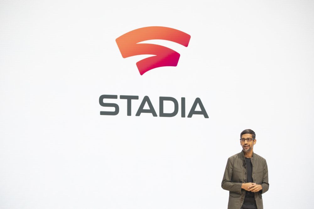 STADIAを発表するGoogleの最高経営責任者（CEO）、Sundar Pichai氏