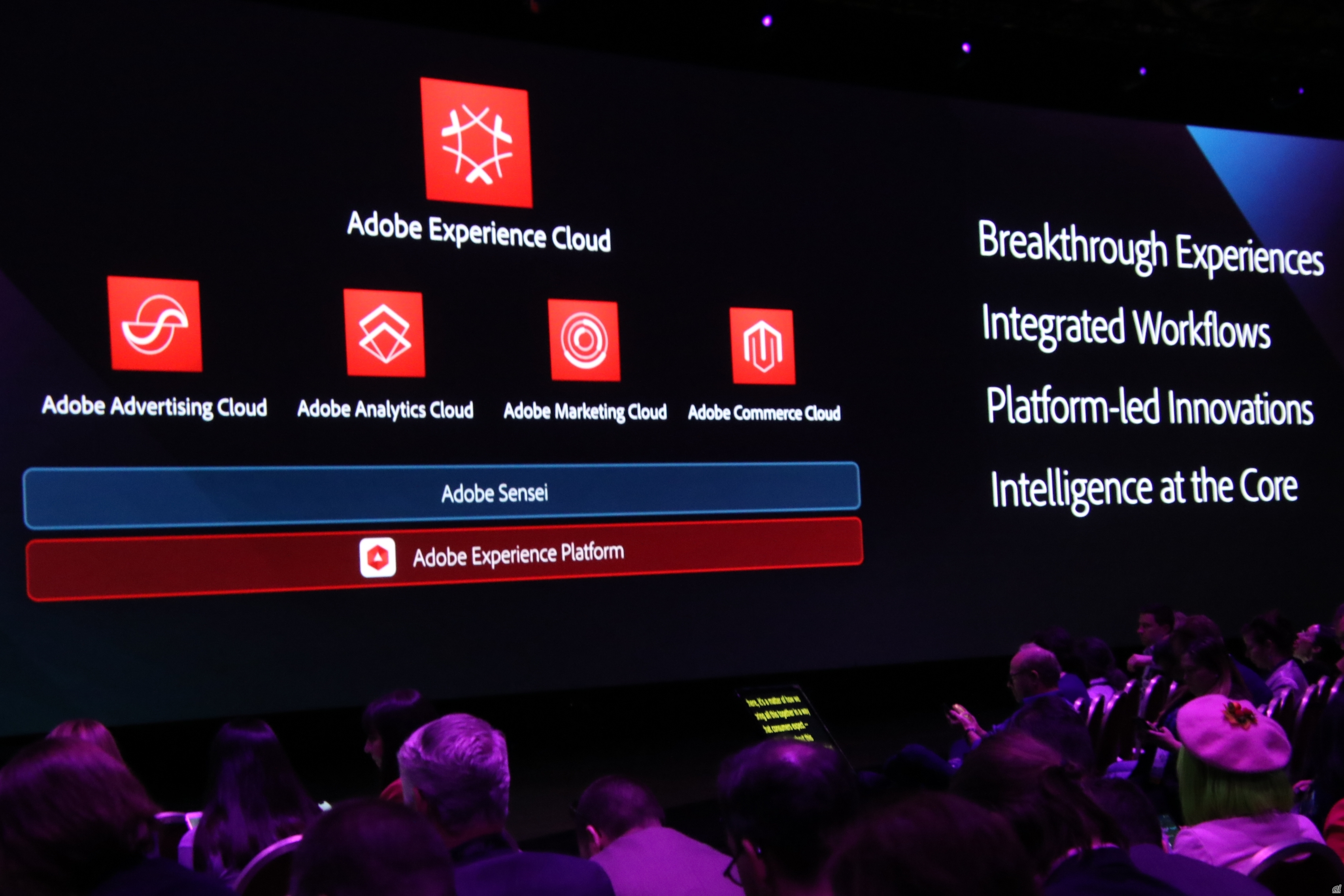 Adobe Experience Platformは、Adobe Experience Cloudnoの基盤。そのうえに各ソリューションがある