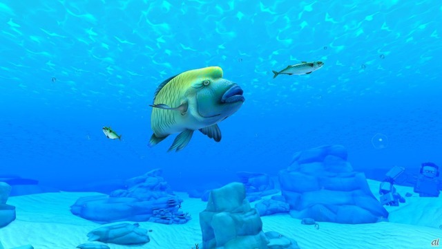 　カメラToy-Conでは、VR空間で写真撮影が楽しめる。水中での撮影で、限られた撮影回数（3回）のなかで、お題にあわせて魚たちを撮影する。