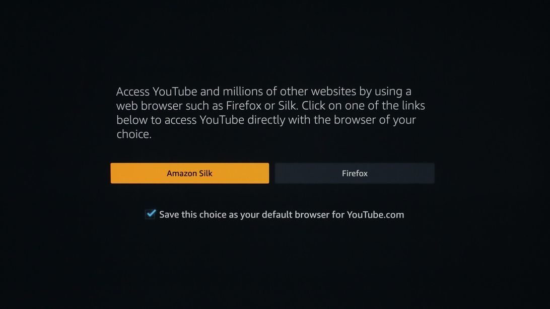 Fire TVユーザーはブラウザーでYouTubeを視聴できる