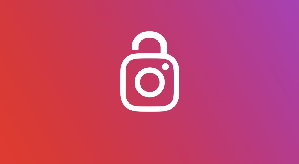 Instagramのロゴと南京錠のイメージ