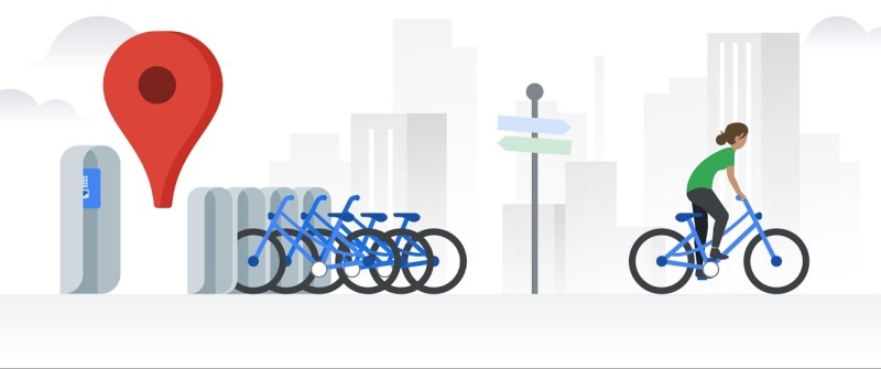 自転車シェアリングサービスの情報をリアルタイムに確認（出典：Google）